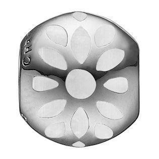 Christina Collect 925 sterling silver White Bloom Blank ball with flower in white mother of pearl, model 623-S111